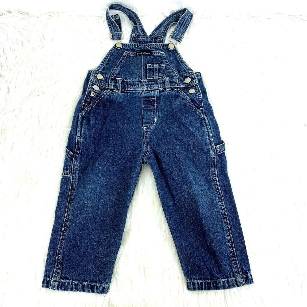 Vintage Weebok Reebok Bib Overalls size 2T Blue Jeans Carpenter Loop